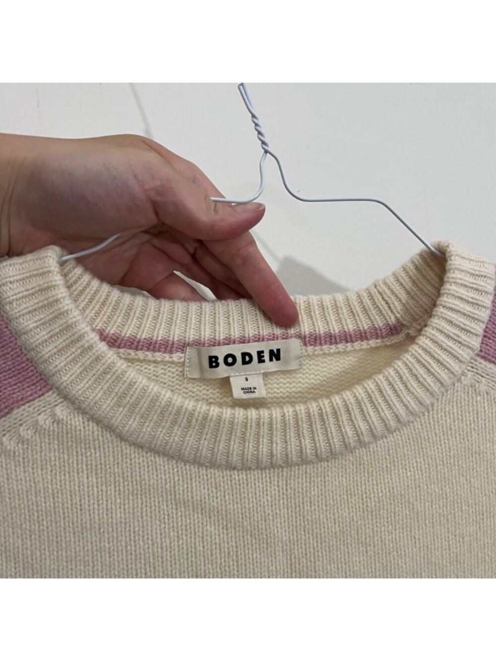 Boden Olivia Stripe Sleeve Merino Wool Jumper Sweater Size S Colorblock Preppy - Picture 5 of 14